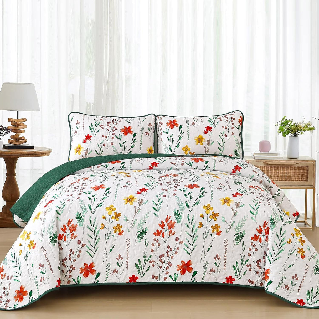 Enchanting Fields Cozy 3 Pc Bedspread & Pillow Cover Set