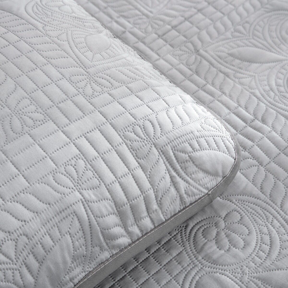 Plain Grey Choc urban 3 Pc Bedspread & Pillow Cover Set