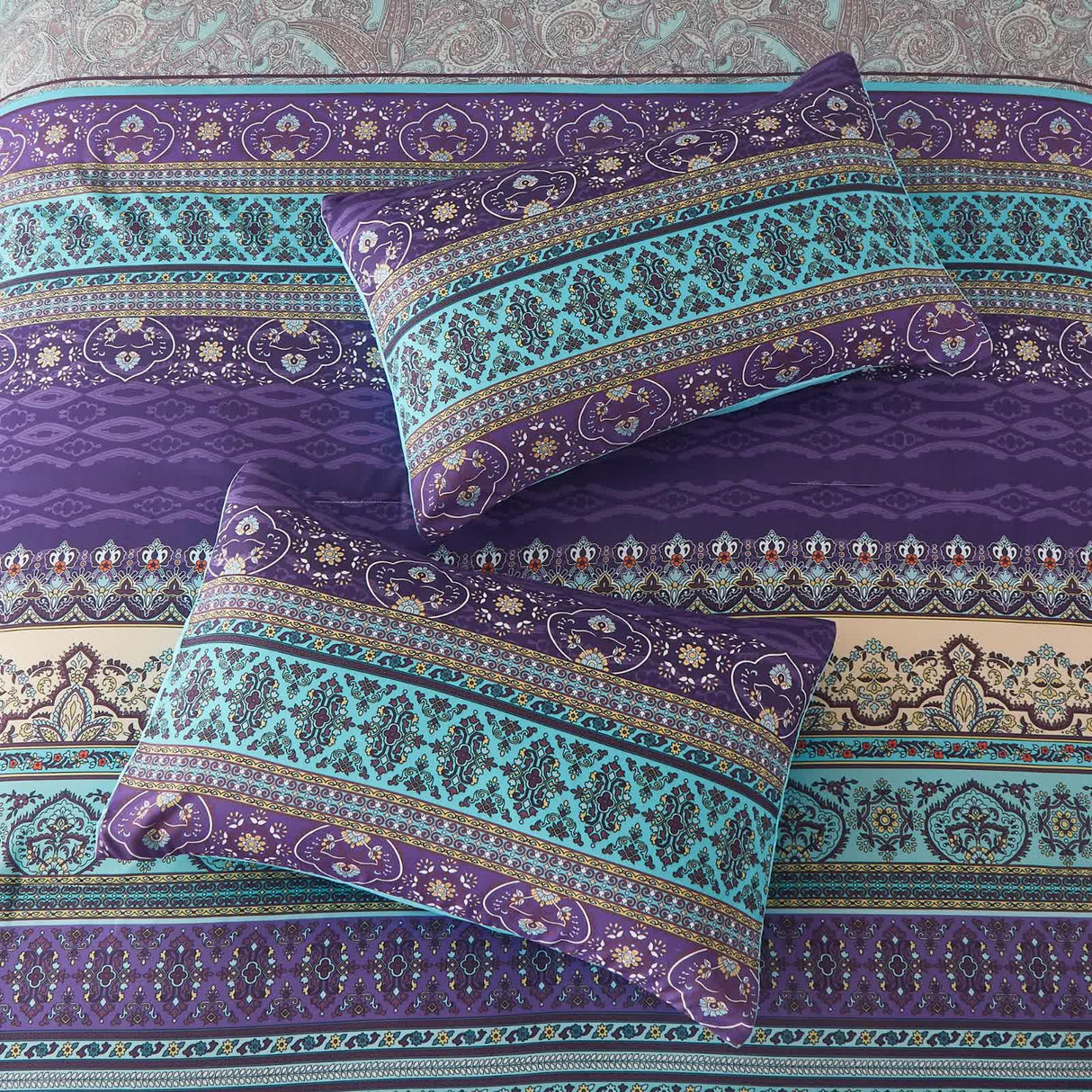 Boho Glow Teal Bedding – 3‑Piece Comforter Set for Relaxed Spaces