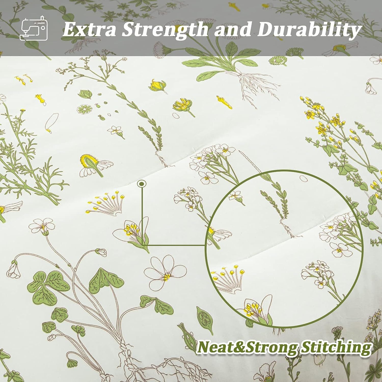 Vintage Delicate green bloom 3 Pc Comforter & Pillow Cover Set