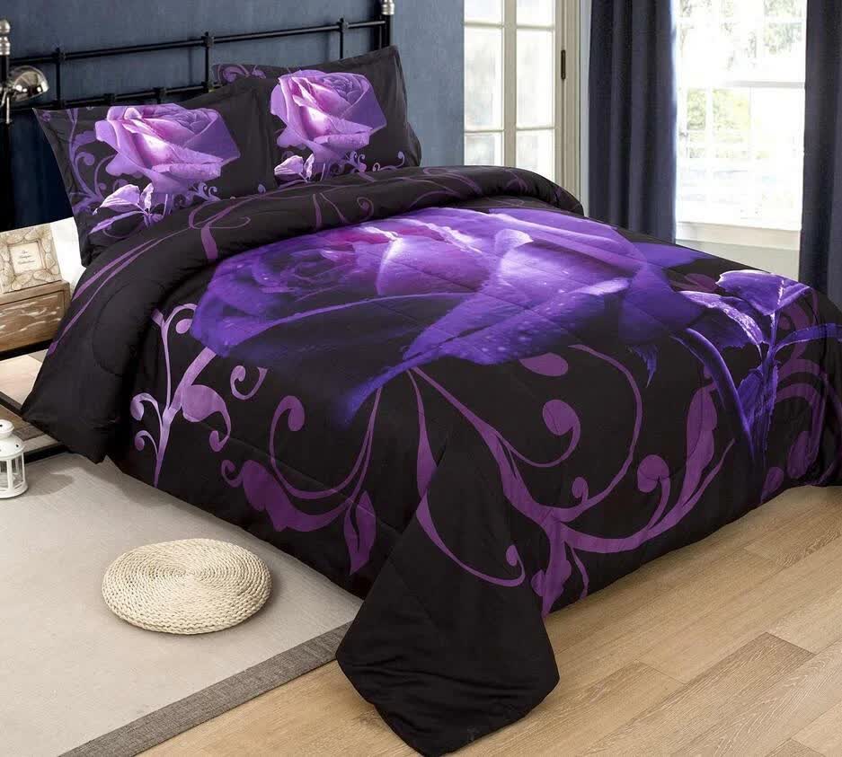 Rose Golden Hour Comforter Set ??Aesthetic 3??iece Bedroom Mood