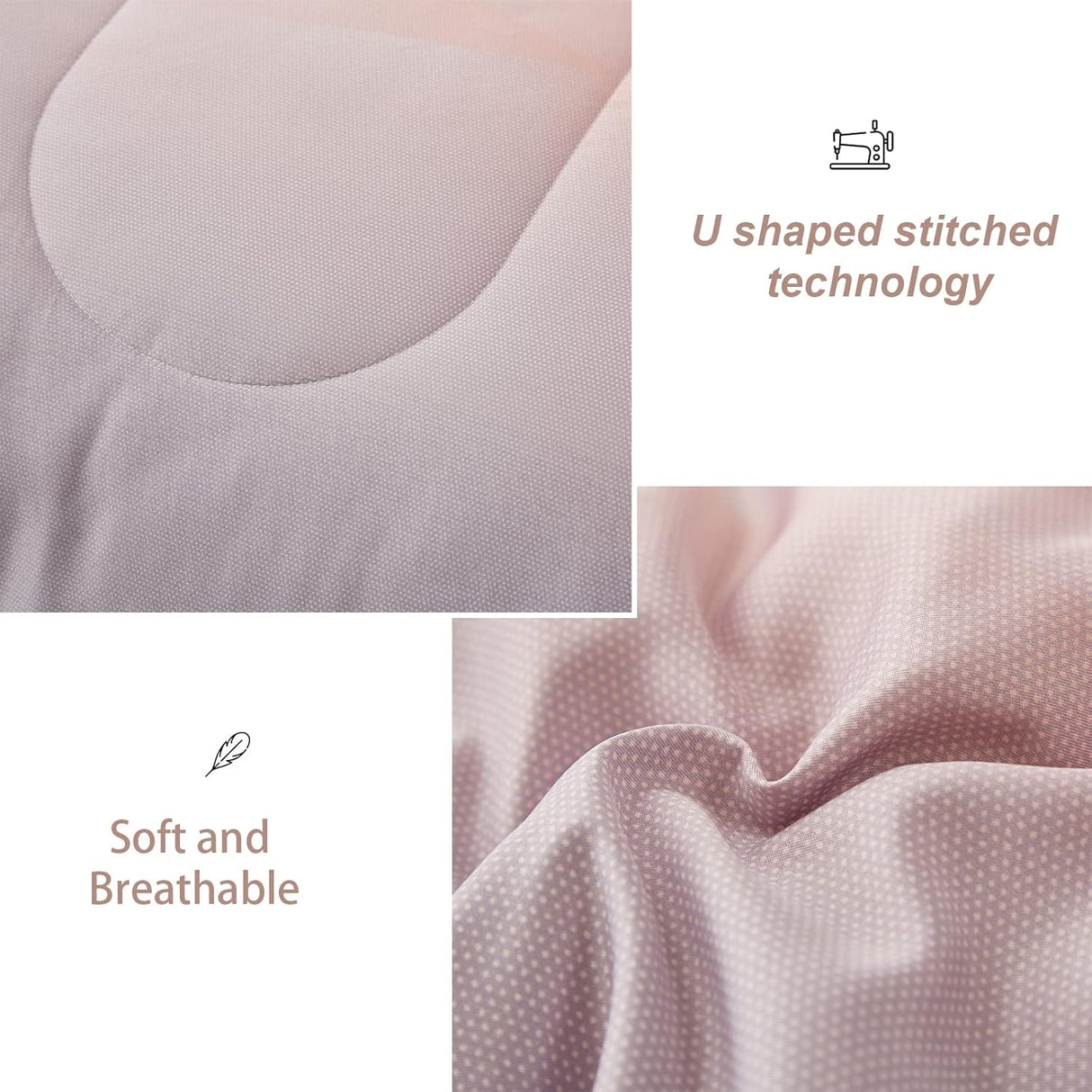 Ombre Blue Pink Rainbow Queen Size Girls 3-Piece Comforter Bedding Set