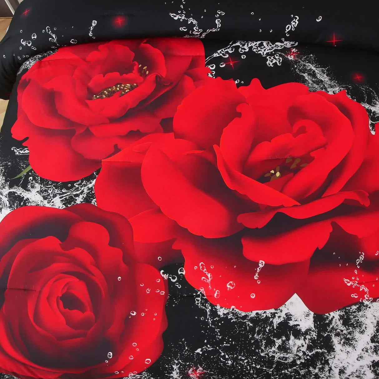 Chill Haven Red Rose 3??iece Comforter Bundle ??Relax & Recharge Style