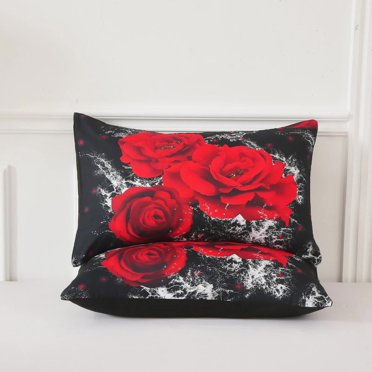 Chill Haven Red Rose 3??iece Comforter Bundle ??Relax & Recharge Style