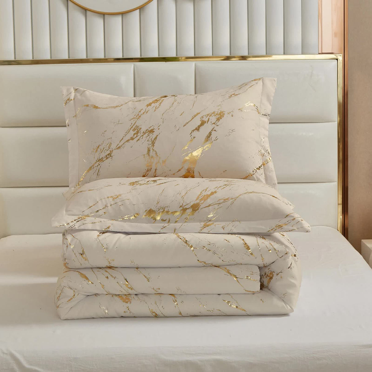 Coastal Drift apricot Comforter Bundle – Breezy 3‑Piece Bedding
