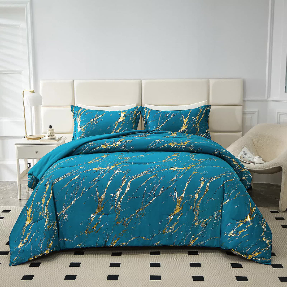 Cozy Cloud 3 Teal ??iece Comforter Bundle ??Instagram??eady Bedroom