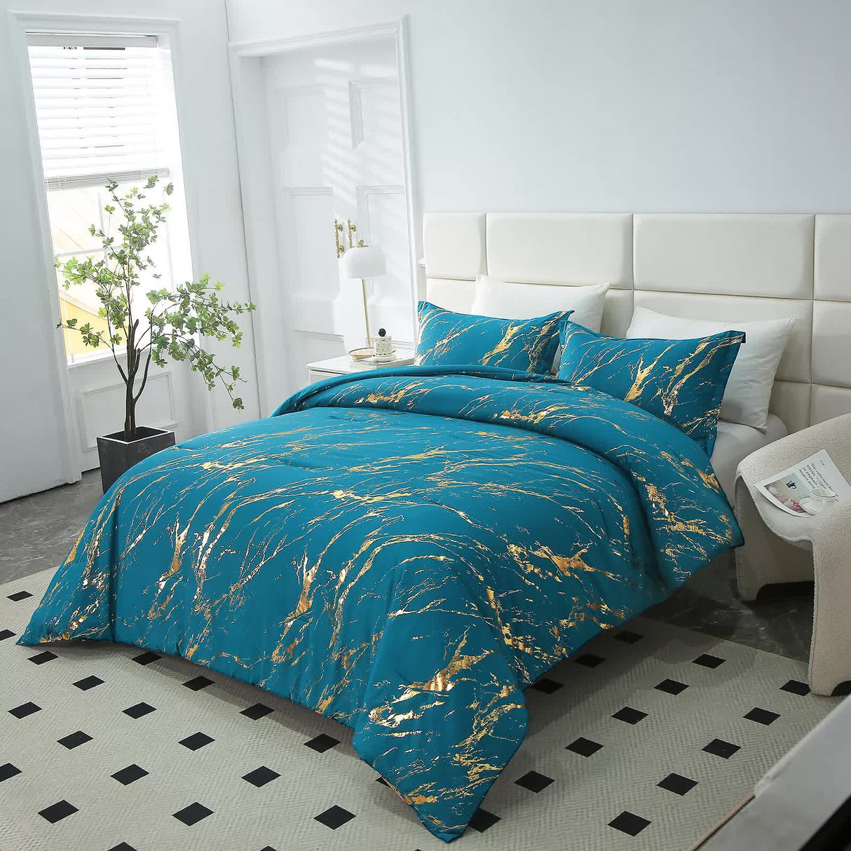 Cozy Cloud 3 Teal ??iece Comforter Bundle ??Instagram??eady Bedroom