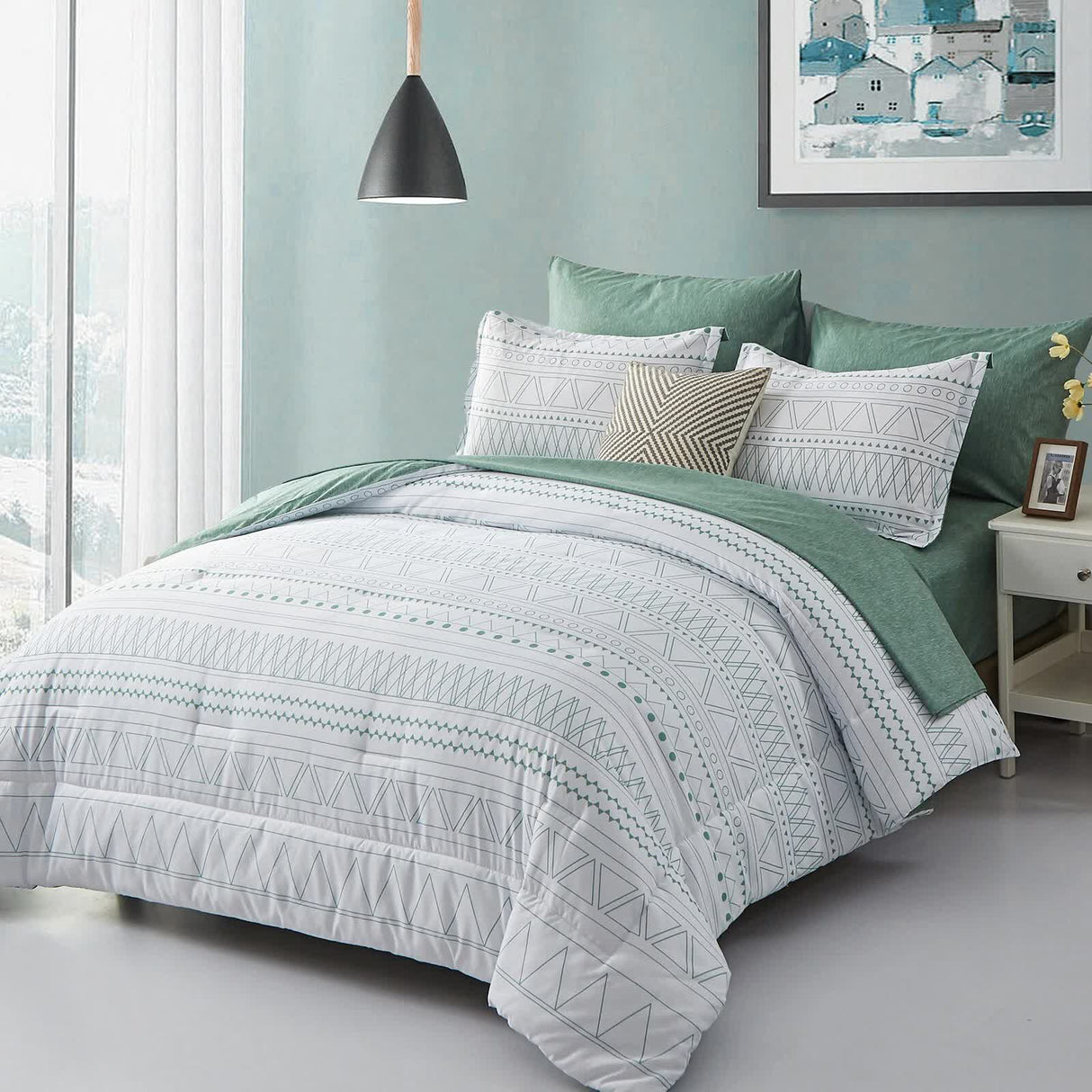 Boho Vibes Bedding Set ??3??iece Comforter & Pillow Covers