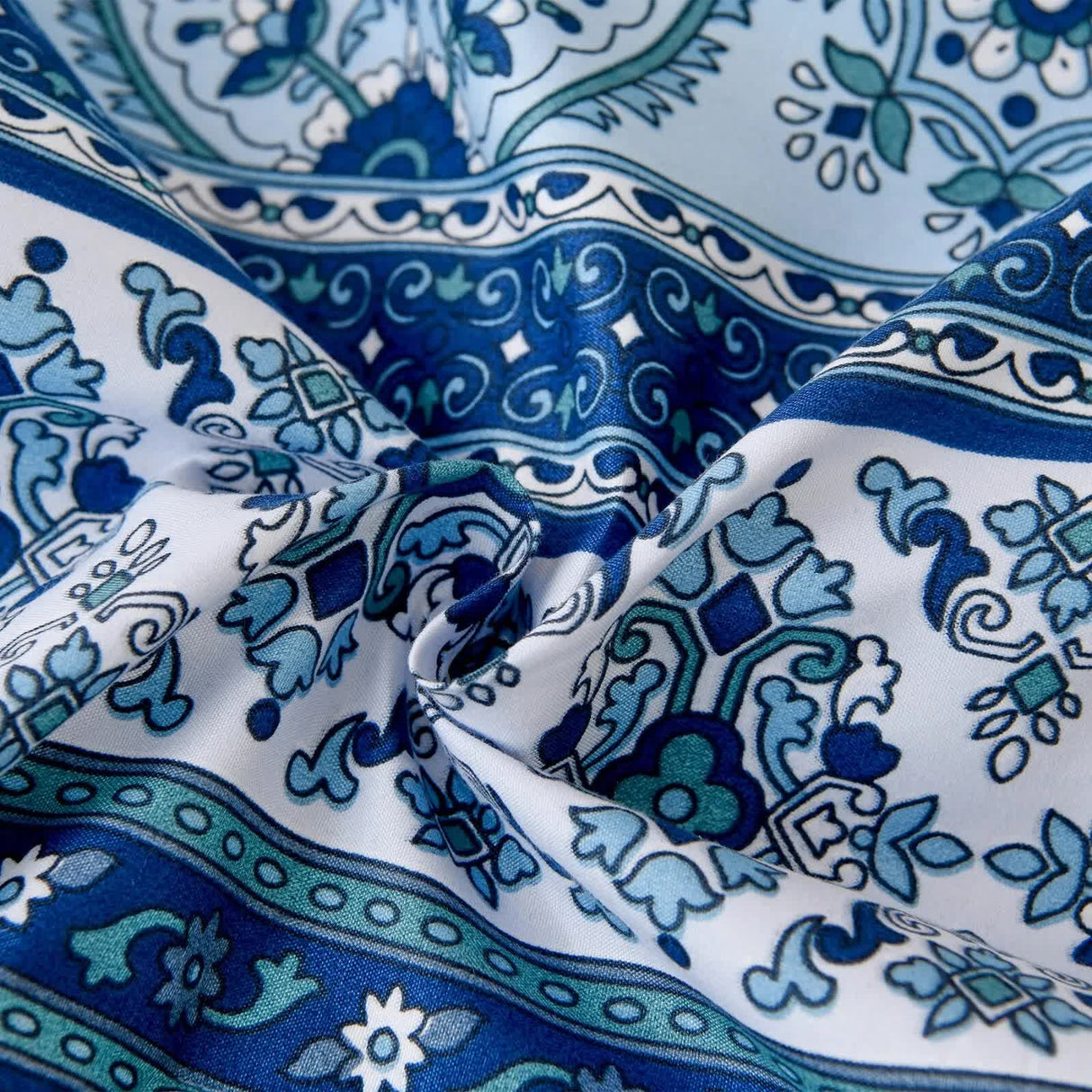 Boho Vibes blue Bedding Set ??3??iece Comforter & Pillow Covers