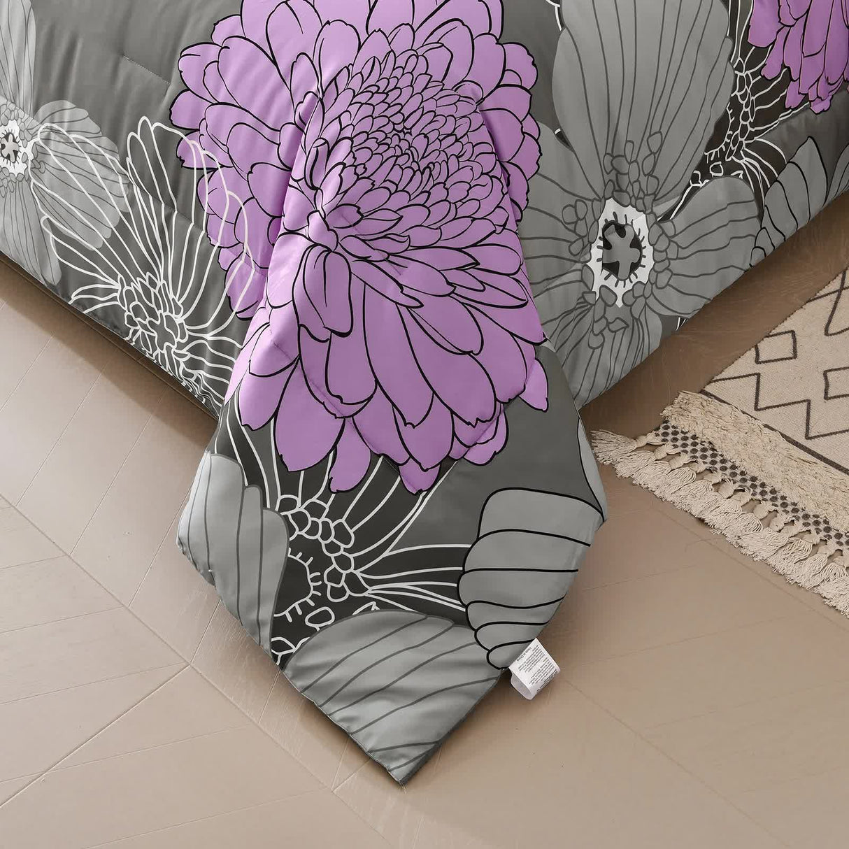 Cloud Nine grey purple Bedding ??3??iece Comforter Set for Everyday Chill