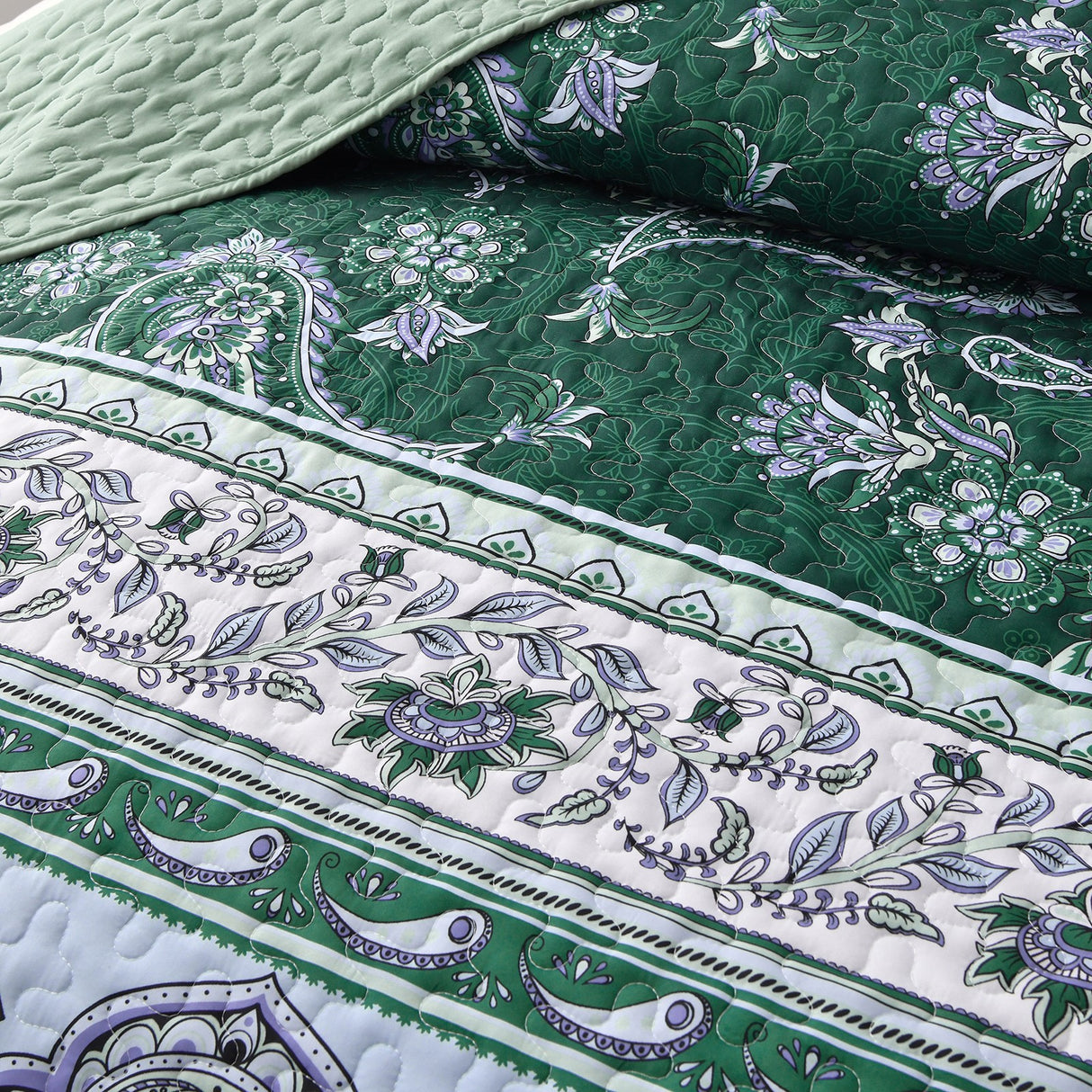 Breezy Tropical green Cozy 3 Pc Bedspread & Pillow Cover Set