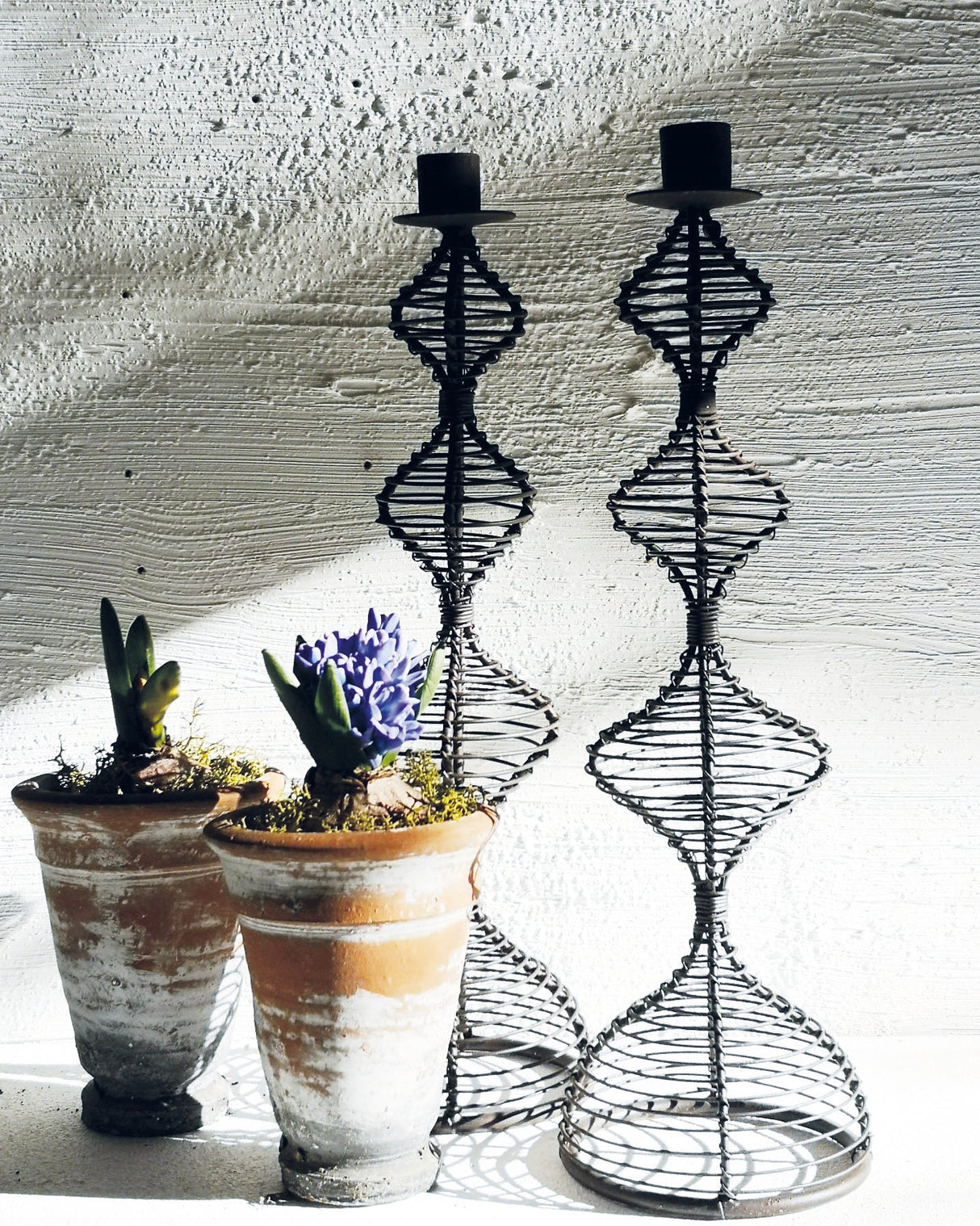 casa-verde-wire-candlestick-dakar-antique-rust-30cm