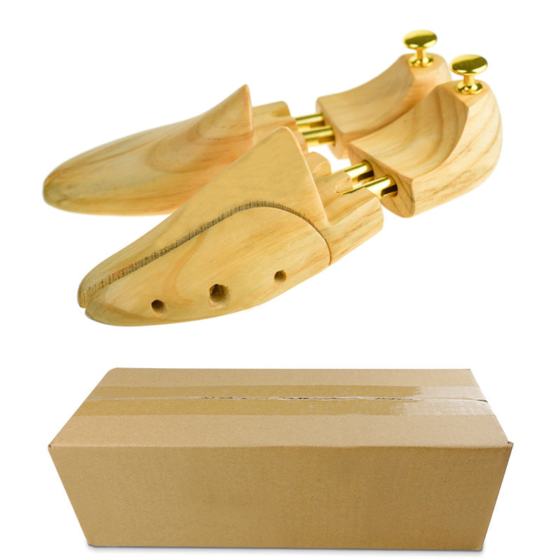 Adjustable Pine Wood Shoe Tree with Brass Knobs Size EUR 45-46
