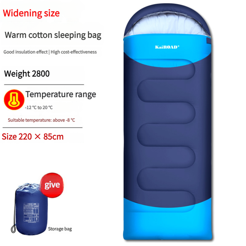 Sleeping Bag - Lightweight for Adults, Camping, Hiking, Backpacking (With accessories + eye mask + earbuds + square pillow)