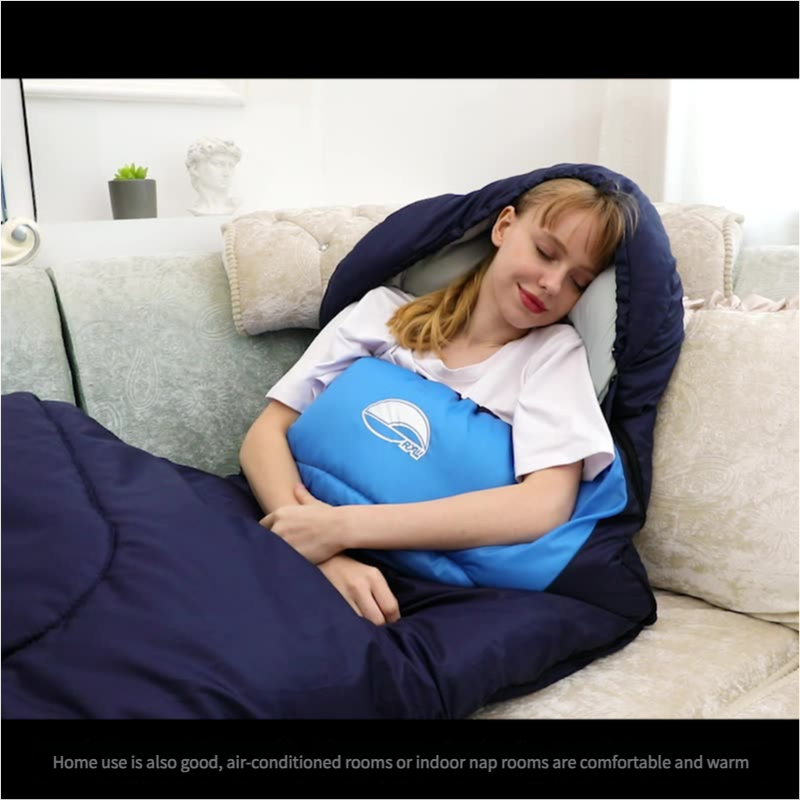 Sleeping Bag - Lightweight for Adults, Camping, Hiking, Backpacking (With accessories + eye mask + earbuds + square pillow)