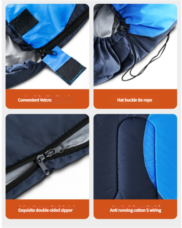 Sleeping Bag - Lightweight for Adults, Camping, Hiking, Backpacking (With accessories + eye mask + earbuds + square pillow)