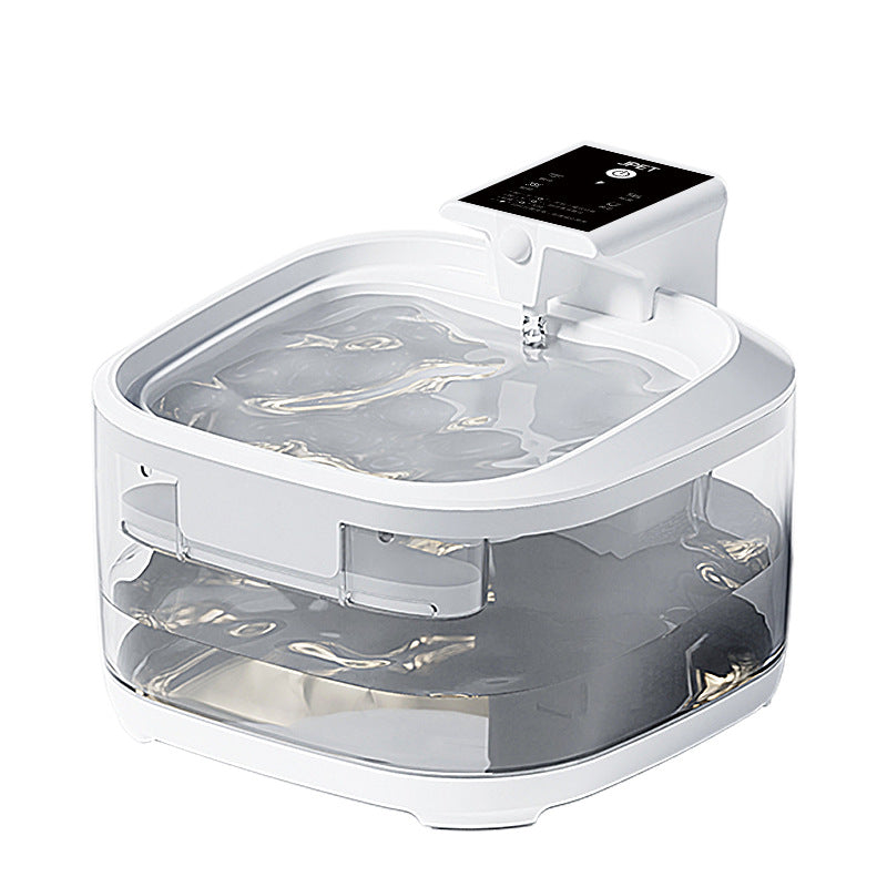 4.5L Smart Pet Water Fountain with Digital Display and Charging Cable White Design
