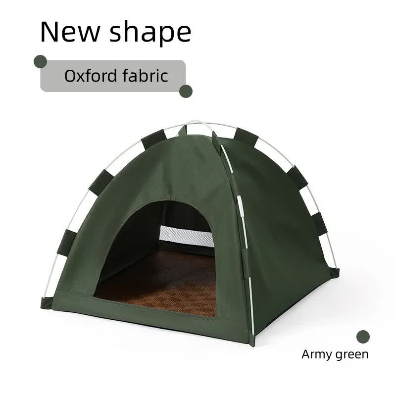 Outdoor Cat House,Pet Tent -Windproof and Dustproof Shelter for Small Pets, Green, Size: M 40*40*37cm