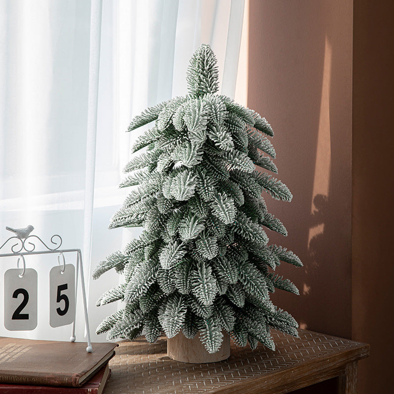 55cm Frosted Mini Christmas Tree ? Snow-Covered Indoor Holiday Decoration