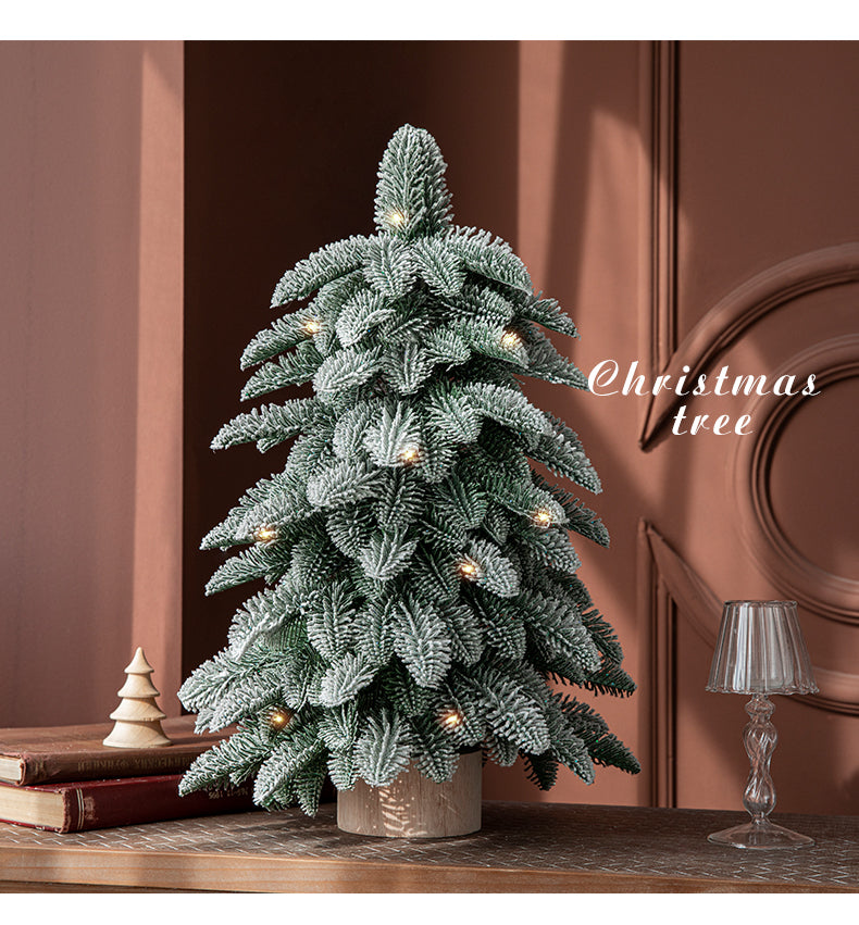 55cm Frosted Mini Christmas Tree ? Snow-Covered Indoor Holiday Decoration