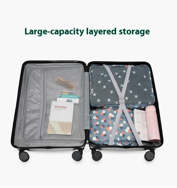 Smart Carry-On Luggage with Cup Holder & USB Charging Port - Yellow Color Spinner Suitcase for Travel Convenience 20 inch