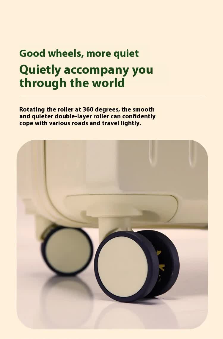 Smart Carry-On Luggage with Cup Holder & USB Charging Port - White Color Spinner Suitcase for Travel Convenience 24 inch