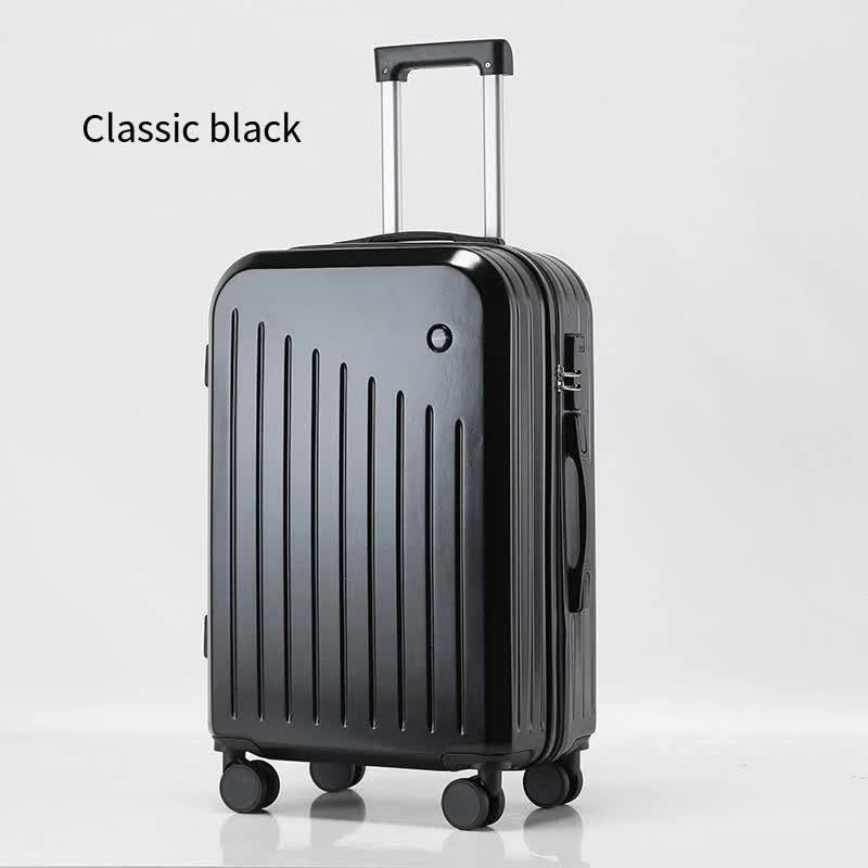 Smart Carry-On Luggage with Cup Holder & USB Charging Port - Black Color Spinner Suitcase for Travel Convenience 24 inch