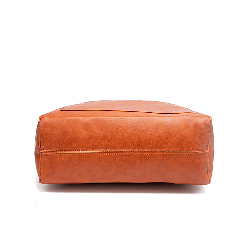 Vintage PU Leather Tote Bag - Stylish and Spacious Everyday Shoulder Bag (darker brown)