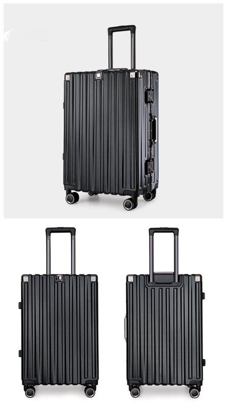 Aluminum Alloy Hard-Shell Suitcase with TSA Lock -20 Spinner Luggage in Black