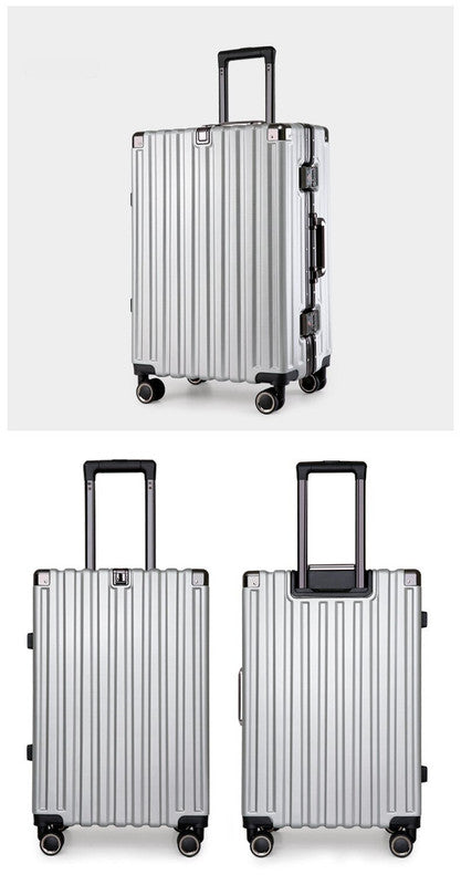 Aluminum Alloy Hard-Shell Suitcase with TSA Lock -22 Spinner Luggage in Silver