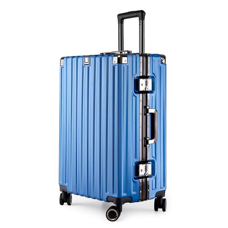 Aluminum Alloy Hard-Shell Suitcase with TSA Lock -22 Spinner Luggage in Blue
