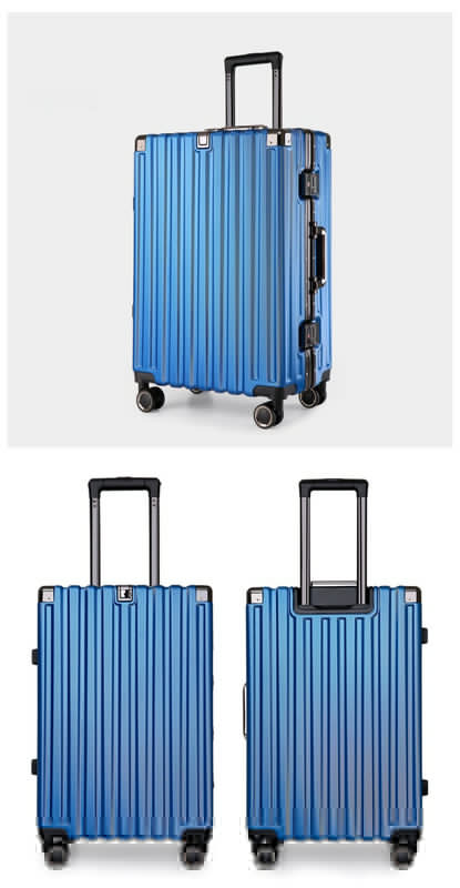 Aluminum Alloy Hard-Shell Suitcase with TSA Lock -22 Spinner Luggage in Blue