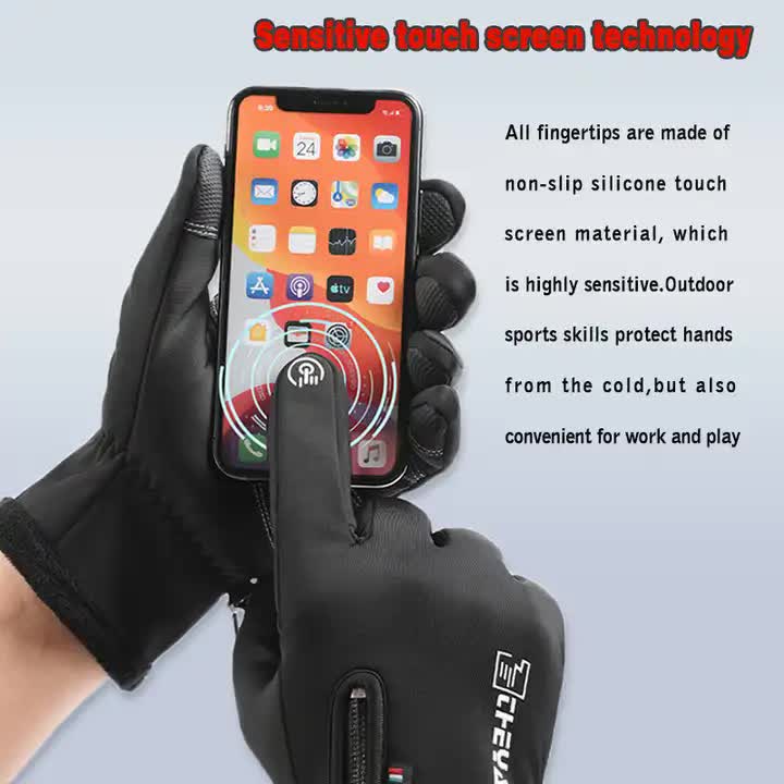 Touchscreen Winter Gloves|Waterproof, Windproof Thermal Gloves for Men Q9063 L size Black