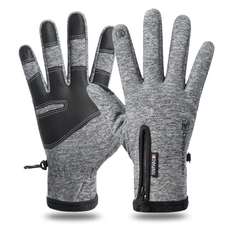 Touchscreen Winter Gloves|Waterproof, Windproof Thermal Gloves for Men Q9063 L size Grey
