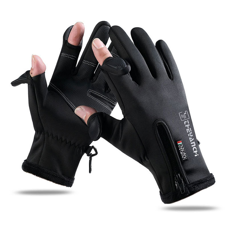 Convertible Fingerless Winter Gloves | Waterproof, Windproof Thermal Gloves with Touchscreen Compatibility Q808 XL size Black