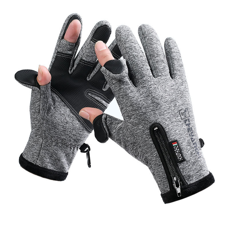Convertible Fingerless Winter Gloves | Waterproof, Windproof Thermal Gloves with Touchscreen Compatibility Q808 L size Grey