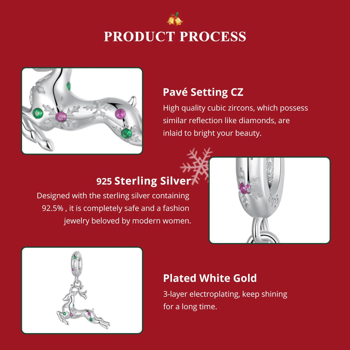 Sterling Silver Christmas Snowman Charm - Festive Christmas Pendant with Colorful Accents(weighs approximately 2g)