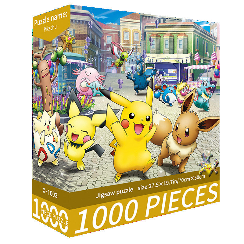 (2 PCS) 1000-Piece Pikachu Jigsaw Puzzle - High Difficulty Stress-Relief Toy
