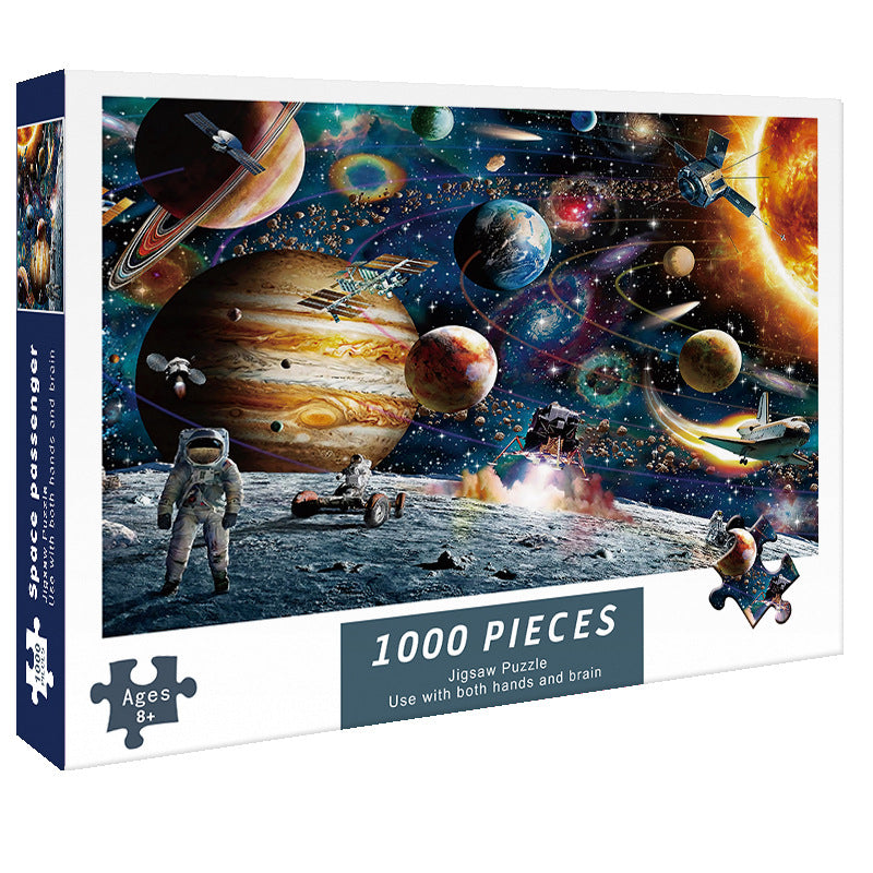 (2 PCS) 1000-Piece deer Jigsaw Puzzle - High Difficulty Stress-Relief Toy