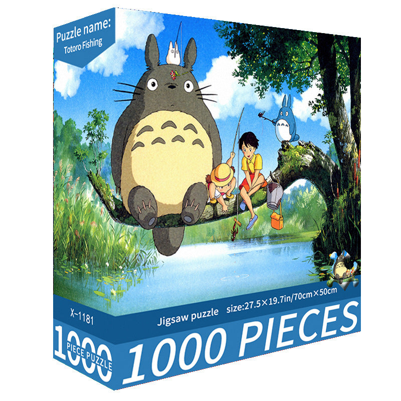 (2 PCS) 1000-Piece My Neighbor Totoro Jigsaw Puzzle - High Difficulty Stress-Relief Toy