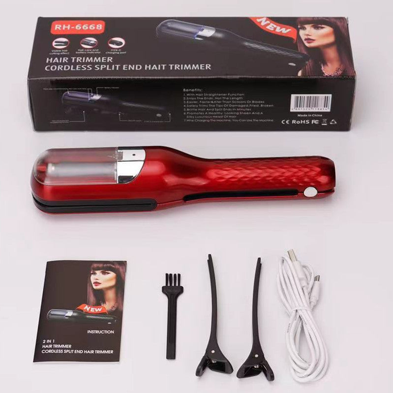 Red Mini - Automatic, Hair Repair Split End Remover Trimmer For Dry, Splitting, Damaged And Brittle Split Ends, Men And Women Hair Styling Beauty Tool