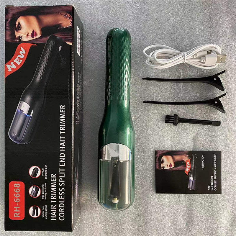 Green Mini - Automatic, Hair Repair Split End Remover Trimmer For Dry, Splitting, Damaged And Brittle Split Ends, Men And Women Hair Styling Beauty Tool