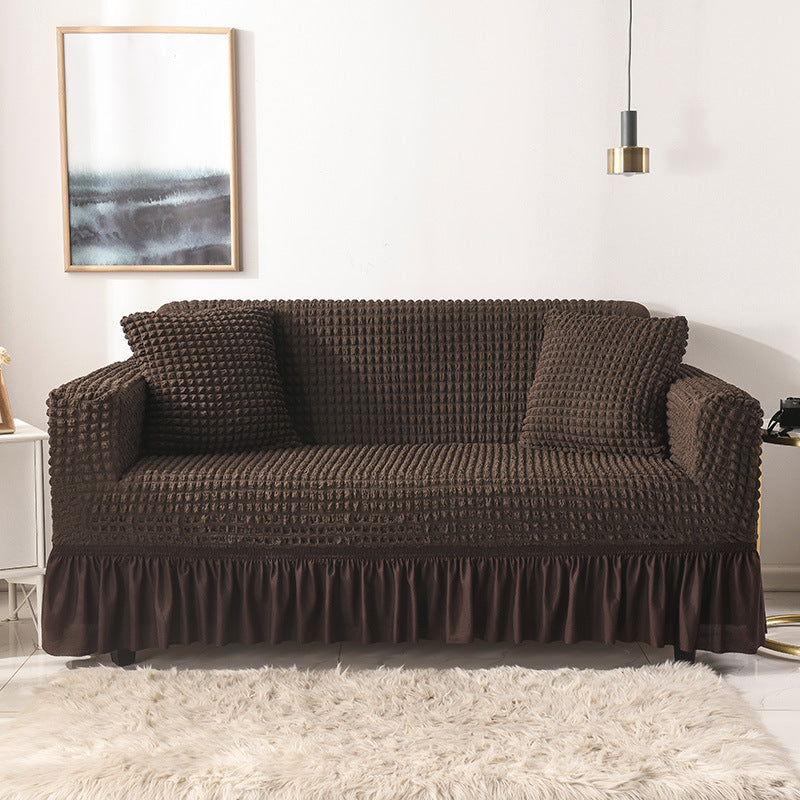 Elastic sofa cover coffee color (190-230cm)