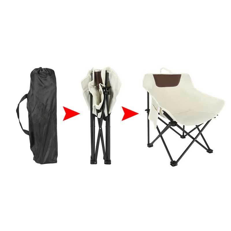 White Outdoor Folding Camping Chair ??Portable Lounge Chair, Lightweight Beach Chair, Fishing Stool, and Picnic Seat, Perfect for Outdoor Adventures