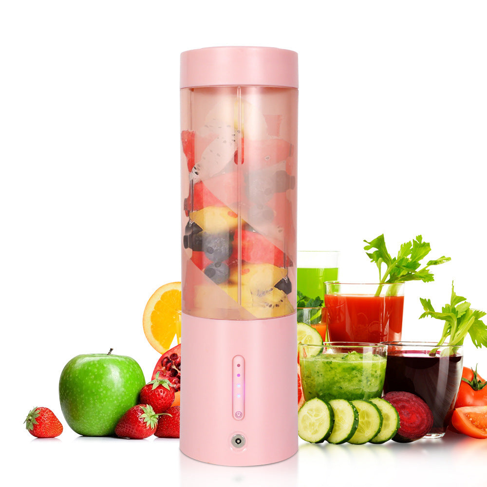 Pink Portable Juicer - Magnetic Charging Fresh Juice Blender Multifunctional Ice Crushing Fruit Mixer