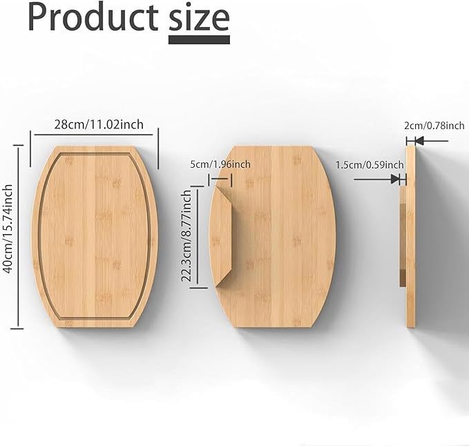 Corner Bamboo Cutting Board with Juice Groove ??Space-Saving Kitchen Countertop Board