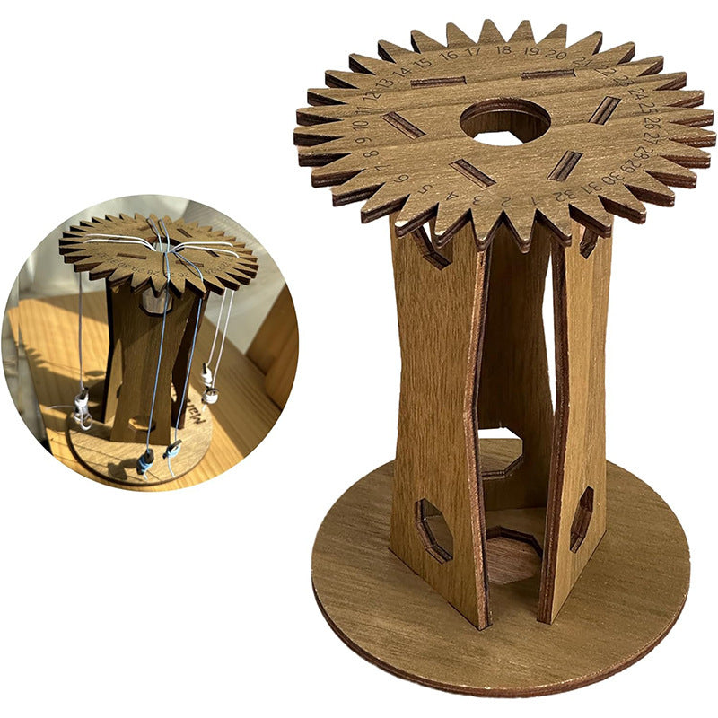 Wooden Kumihimo Marudai Stand ??Craft Tool for Braiding and Creative Cord Making