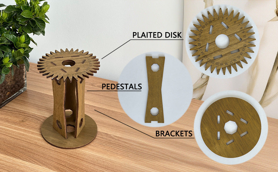 Wooden Kumihimo Marudai Stand ??Craft Tool for Braiding and Creative Cord Making