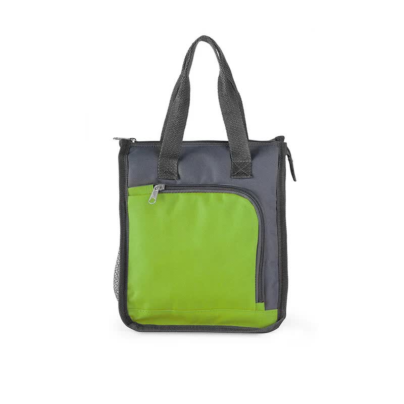 Green Portable Insulated Lunch Bag for Office, Picnic, and Grocery Use