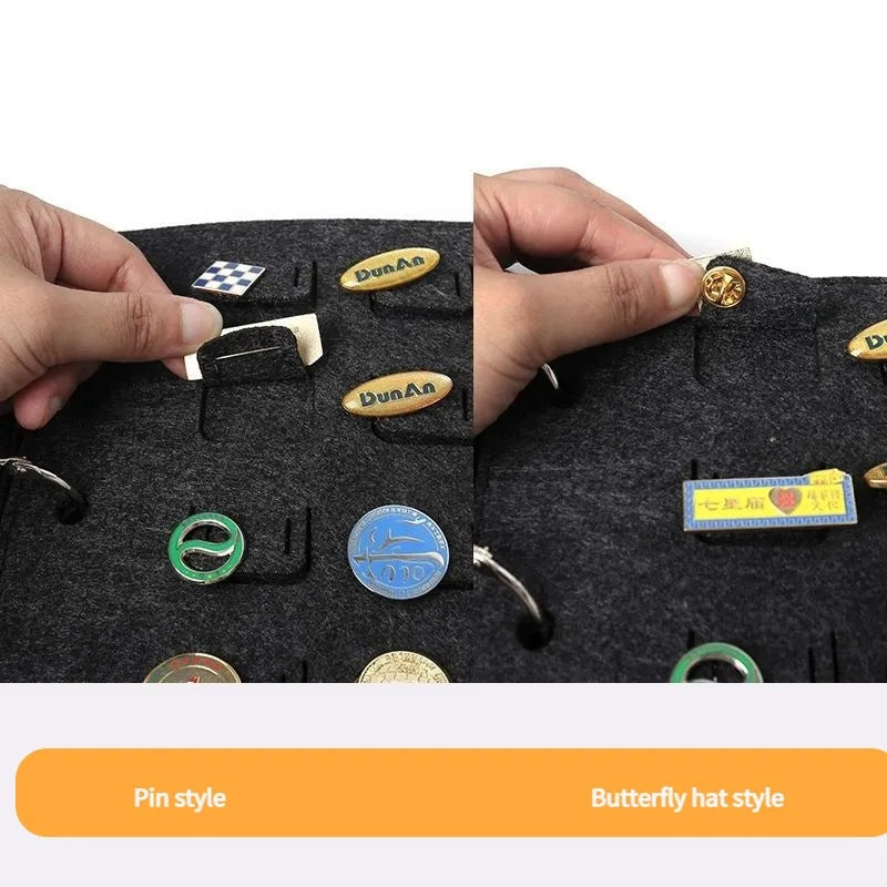 Felt Jewelry Display Book for Pin and Brooch Storage, Compact and Portable Organizer